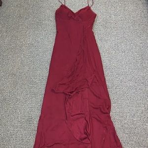 Red Metallic Prom Dress